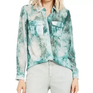 INC International Concepts Tie-Dye Button-Up Shirt